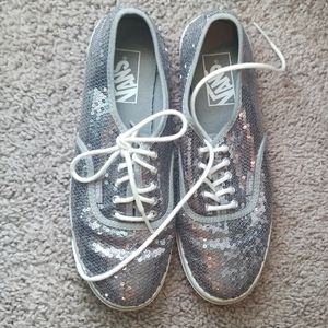 Silver sequin vans